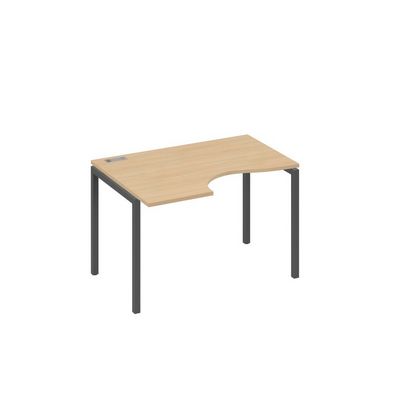 А4 А2 041 НД (Натуральный дуб/Антрацит) Стол эргономичный левый "Классика" на металлокаркасе DUE