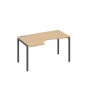 А4 А2 043 НД (Натуральный дуб/Антрацит) Стол эргономичный левый "Классика" на металлокаркасе DUE