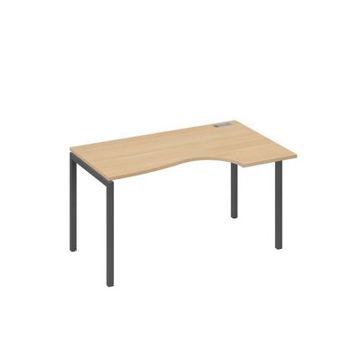 А4 А2 044 НД (Натуральный дуб/Антрацит) Стол эргономичный правый "Классика" на металлокаркасе DUE