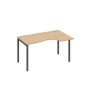 А4 А2 044 НД (Натуральный дуб/Антрацит) Стол эргономичный правый "Классика" на металлокаркасе DUE