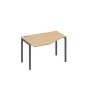 А4 А2 051 НД (Натуральный дуб/Антрацит) Стол эргономичный левый "Техно" на металлокаркасе DUE