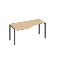 А4 А2 055 НД (Натуральный дуб/Антрацит) Стол эргономичный левый "Техно" на металлокаркасе DUE