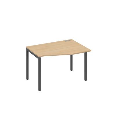 А4 А2 062 НД (Натуральный дуб/Антрацит) Стол эргономичный правый "Техно" на металлокаркасе DUE