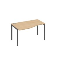 А4 А2 063 НД (Натуральный дуб/Антрацит) Стол эргономичный левый "Техно" на металлокаркасе DUE
