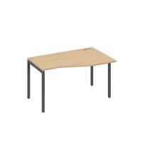 А4 А2 064 НД (Натуральный дуб/Антрацит) Стол эргономичный правый "Техно" на металлокаркасе DUE