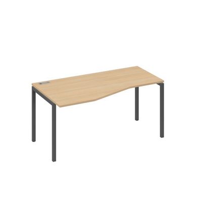 А4 А2 065 НД (Натуральный дуб/Антрацит) Стол эргономичный левый "Техно" на металлокаркасе DUE