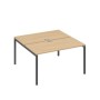 А4 А2 174 НД (Натуральный дуб/Антрацит) Рабочая станция на каркасе DUE столы 2х140