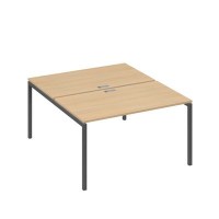 А4 А2 177 НД (Натуральный дуб/Антрацит) Рабочая станция на каркасе DUE столы 2х140