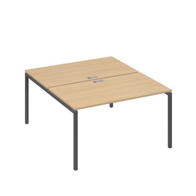 А4 А2 177 НД (Натуральный дуб/Антрацит) Рабочая станция на каркасе DUE столы 2х140