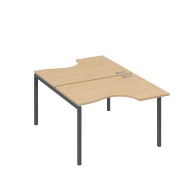 А4 А2 183 НД (Натуральный дуб/Антрацит) Рабочая станция опоры DUE столы 2х120 Классика