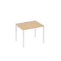 А4 Б2 022 НД (Натуральный дуб/Белый) Стол письменный на металлокаркасе DUE