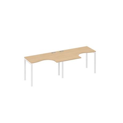 А4 Б2 031-2 НД (Натуральный дуб/Белый) Рабочая станция DUE 2х120 столы Классика эргономичные