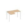 А4 Б2 031 НД (Натуральный дуб/Белый) Стол эргономичный левый "Классика" на металлокаркасе DUE