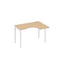 А4 Б2 032 НД (Натуральный дуб/Белый) Стол эргономичный правый "Классика" на металлокаркасе DUE