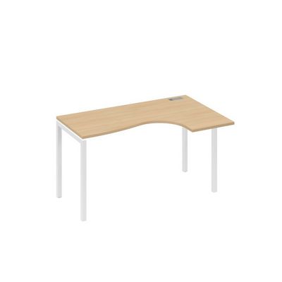 А4 Б2 034 НД (Натуральный дуб/Белый) Стол эргономичный правый "Классика" на металлокаркасе DUE