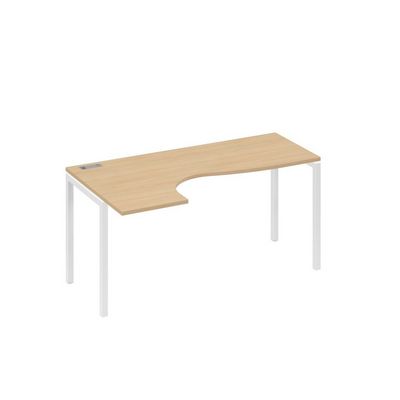 А4 Б2 035 НД (Натуральный дуб/Белый) Стол эргономичный левый "Классика" на металлокаркасе DUE