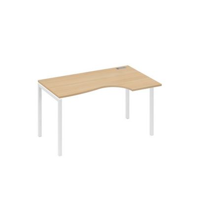 А4 Б2 044 НД (Натуральный дуб/Белый) Стол эргономичный правый "Классика" на металлокаркасе DUE