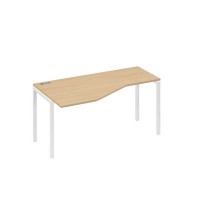 А4 Б2 055 НД (Натуральный дуб/Белый) Стол эргономичный левый "Техно" на металлокаркасе DUE