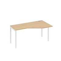 А4 Б2 056 НД (Натуральный дуб/Белый) Стол эргономичный правый "Техно" на металлокаркасе DUE