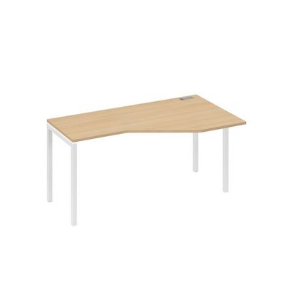 А4 Б2 056 НД (Натуральный дуб/Белый) Стол эргономичный правый "Техно" на металлокаркасе DUE
