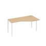 А4 Б2 056 НД (Натуральный дуб/Белый) Стол эргономичный правый "Техно" на металлокаркасе DUE