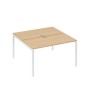 А4 Б2 174 НД (Натуральный дуб/Белый) Рабочая станция на каркасе DUE столы 2х140