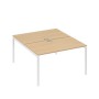 А4 Б2 177 НД (Натуральный дуб/Белый) Рабочая станция на каркасе DUE столы 2х140