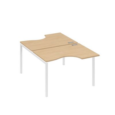 А4 Б2 183 НД (Натуральный дуб/Белый) Рабочая станция опоры DUE столы 2х120 Классика