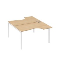 А4 Б2 184 НД (Натуральный дуб/Белый) Рабочая станция опоры DUE столы 2х140 Классика