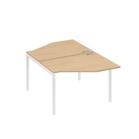 А4 Б2 186 НД (Натуральный дуб/Белый) Рабочая станция опоры DUE со столами Техно 2х120