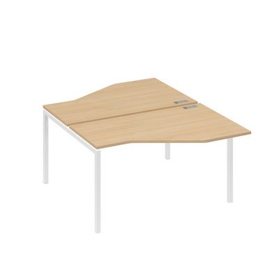 А4 Б2 187 НД (Натуральный дуб/Белый) Рабочая станция опоры DUE со столами Техно 2х140