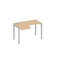 А4 С2 031 НД (Натуральный дуб/Серый) Стол эргономичный левый "Классика" на металлокаркасе DUE