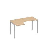 А4 С2 033 НД (Натуральный дуб/Серый) Стол эргономичный левый "Классика" на металлокаркасе DUE