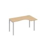 А4 С2 034 НД (Натуральный дуб/Серый) Стол эргономичный правый "Классика" на металлокаркасе DUE