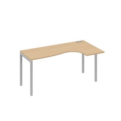А4 С2 036 НД (Натуральный дуб/Серый) Стол эргономичный правый "Классика" на металлокаркасе DUE