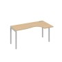 А4 С2 036 НД (Натуральный дуб/Серый) Стол эргономичный правый "Классика" на металлокаркасе DUE