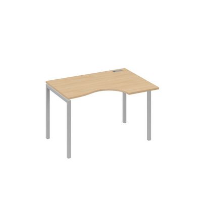 А4 С2 042 НД (Натуральный дуб/Серый) Стол эргономичный правый "Классика" на металлокаркасе DUE