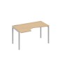 А4 С2 043 НД (Натуральный дуб/Серый) Стол эргономичный левый "Классика" на металлокаркасе DUE