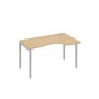 А4 С2 044 НД (Натуральный дуб/Серый) Стол эргономичный правый "Классика" на металлокаркасе DUE