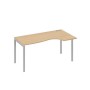 А4 С2 046 НД (Натуральный дуб/Серый) Стол эргономичный правый "Классика" на металлокаркасе DUE