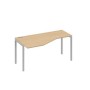 А4 С2 055 НД (Натуральный дуб/Серый) Стол эргономичный левый "Техно" на металлокаркасе DUE