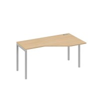 А4 С2 056 НД (Натуральный дуб/Серый) Стол эргономичный правый "Техно" на металлокаркасе DUE