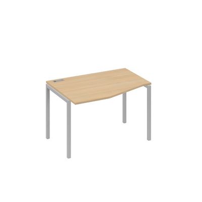 А4 С2 061 НД (Натуральный дуб/Серый) Стол эргономичный левый "Техно" на металлокаркасе DUE