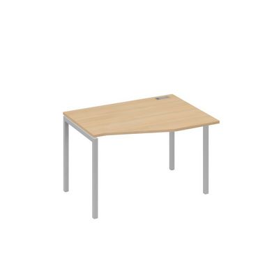 А4 С2 062 НД (Натуральный дуб/Серый) Стол эргономичный правый "Техно" на металлокаркасе DUE