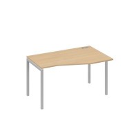 А4 С2 064 НД (Натуральный дуб/Серый) Стол эргономичный правый "Техно" на металлокаркасе DUE