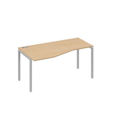 А4 С2 065 НД (Натуральный дуб/Серый) Стол эргономичный левый "Техно" на металлокаркасе DUE