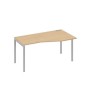А4 С2 066 НД (Натуральный дуб/Серый) Стол эргономичный правый "Техно" на металлокаркасе DUE