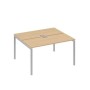 А4 С2 171 НД (Натуральный дуб/Серый) Рабочая станция на каркасе DUE столы 2х140