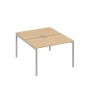 А4 С2 173 НД (Натуральный дуб/Серый) Рабочая станция на каркасе DUE столы 2х120