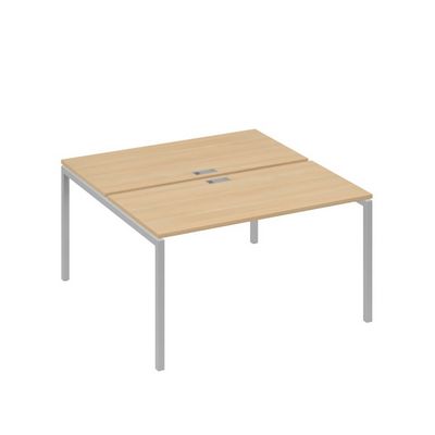 А4 С2 174 НД (Натуральный дуб/Серый) Рабочая станция на каркасе DUE столы 2х140